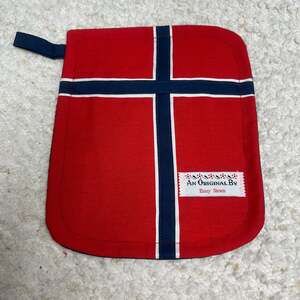 Set of 3 Handmade Norwegian Flag Potholders by Euny Stoen